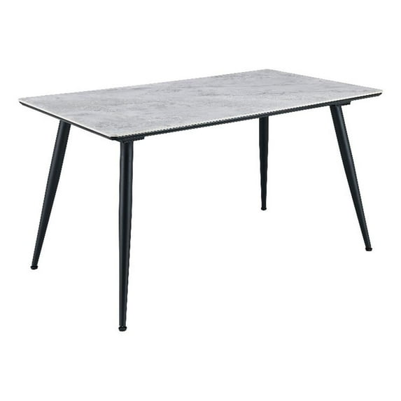 Coaster Dennison Rectangular 55-inch Ceramic Top Wood Dining Table in Gray