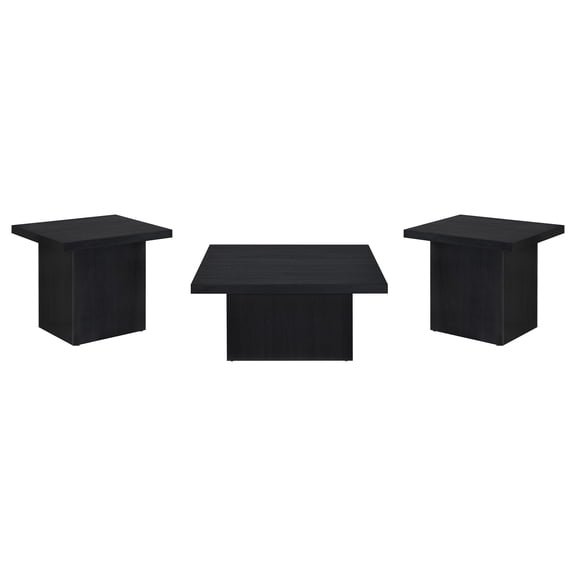 Devar 3-piece Square Cocktail Coffee End Table Set Black