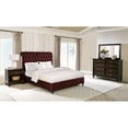 thumbnail image 1 of Coaster Devon 4-piece Queen Bedroom Set Wine Red and Dark Oak, 1 of 6
