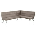 thumbnail image 1 of Dodson Fabric Upholstered L-Shaped Nook Dining Bench Taupe, 1 of 8