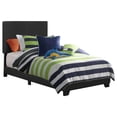 thumbnail image 1 of Dorian Faux Leather Upholstered Twin Panel Bed Black, 1 of 4