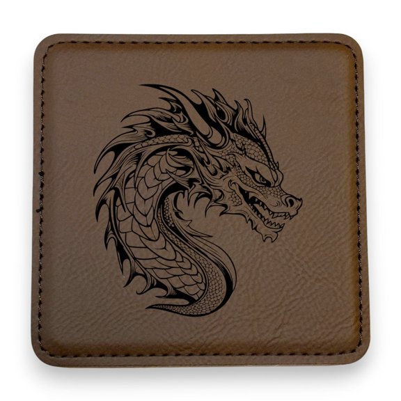 Coaster - Dragon - SET OF 2 - Leather or Stitched Cork