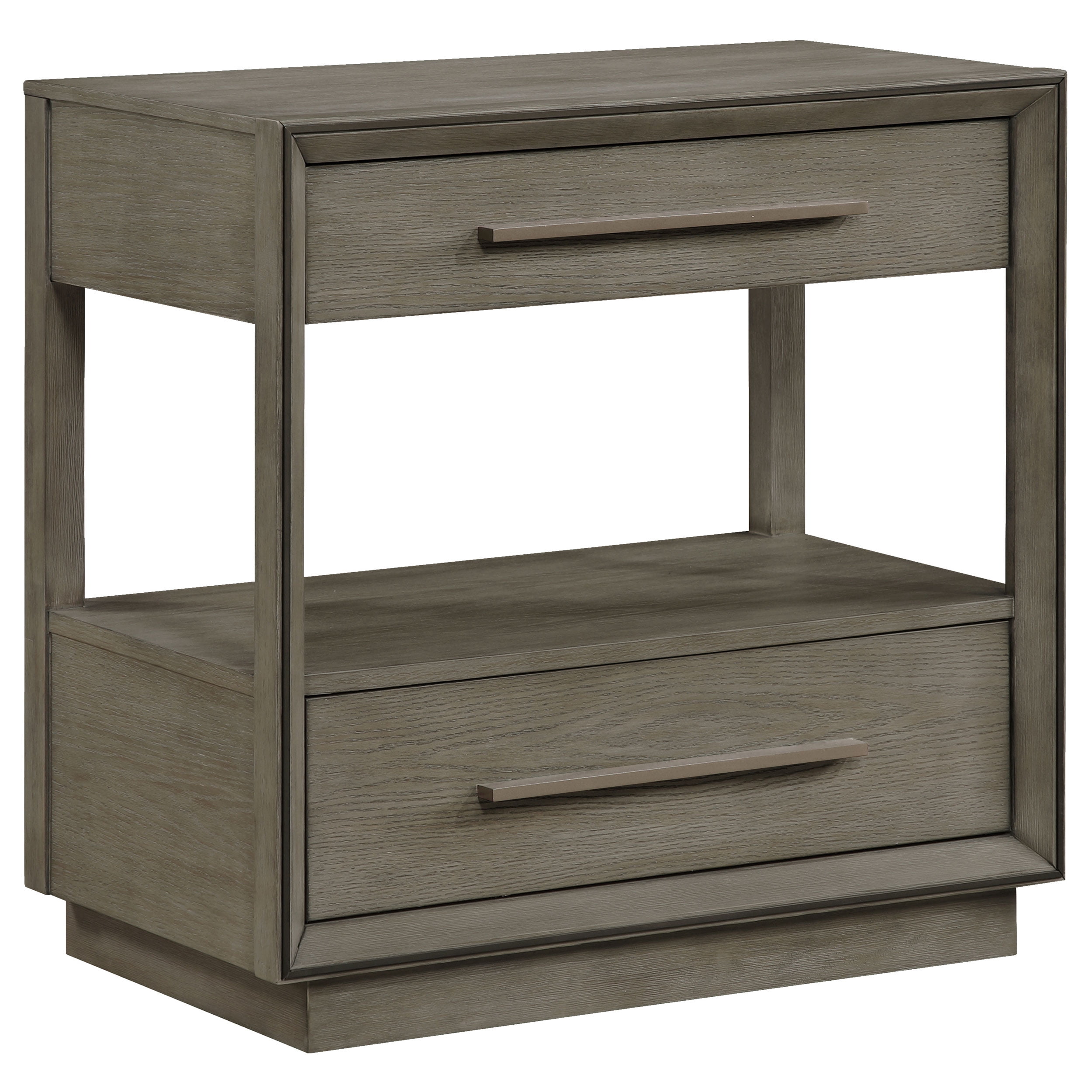 Durango 2-drawer Nightstand Bedside Table Taupe Oak
