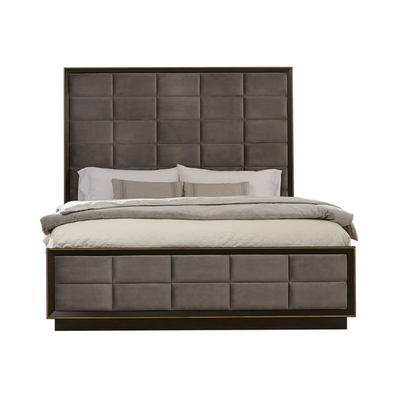 Coaster Durango California King Upholstered Bed Smoked Peppercorn and Grey