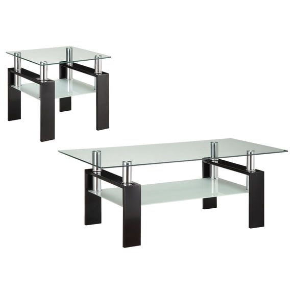 Dyer 2-piece Rectangular Coffee and End Table Set Black