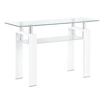 Dyer Rectangular Glass Top Entryway Sofa Console Table White