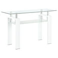 thumbnail image 1 of Dyer Rectangular Glass Top Entryway Sofa Console Table White, 1 of 5