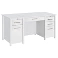 thumbnail image 1 of Dylan 60-inch 4-drawer Lift Top Office Desk White High Gloss, 1 of 15