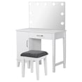 thumbnail image 1 of Elijah Vanity Set with Lighting & Stool White and Dark Grey, 1 of 6