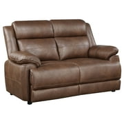 Coaster Ellington Upholstered Padded Arm Loveseat, Dark Brown