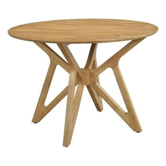 Elowen Round 42-inch Solid Wood Dining Table Light Walnut