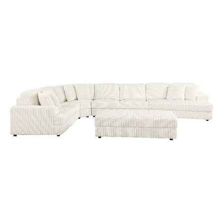 Coaster Emberson 5-Piece Fabric Upholstered Modular Sectional Sofa in Ivory