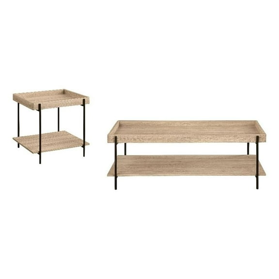 Fallon 2-piece Rectangular Coffee and End Table Set Natural