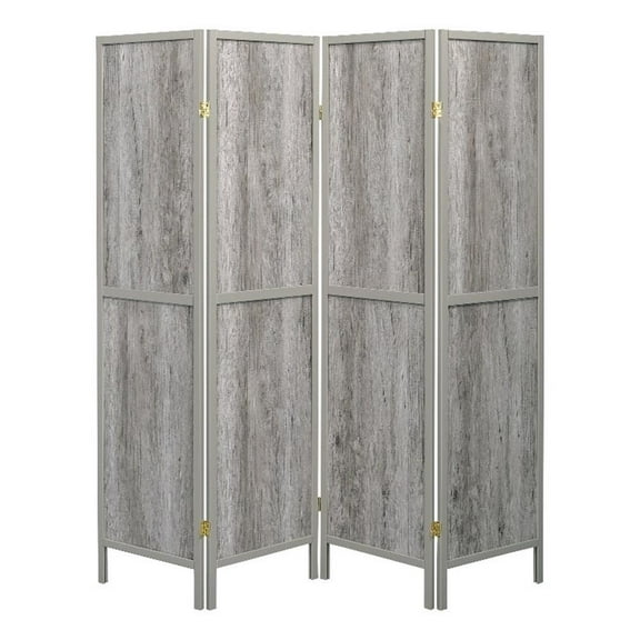 Deepika 4-panel Folding Screen Grey Driftwood