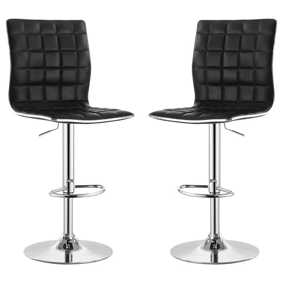 Ashbury Upholstered Adjustable Bar Stool Black (Set of 2)