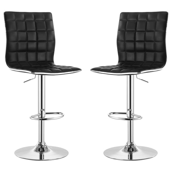 Ashbury Upholstered Adjustable Bar Stool Black (Set of 2)