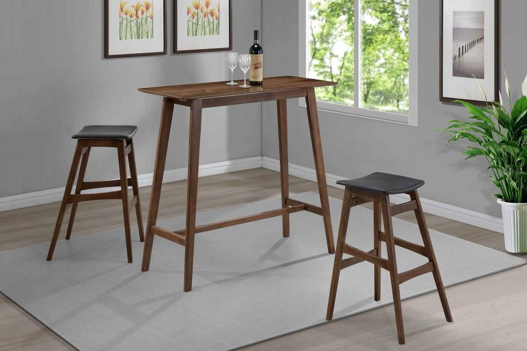 Walnut Mid-Century Modern 3-Piece Pub Height Bar Set