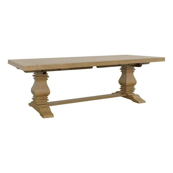 Coaster Florance Extendable Double Pedestal Wood Dining Table in Natural