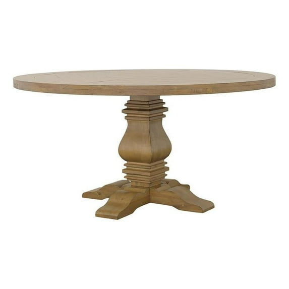 Florence Round Pedestal Dining Table Rustic Smoke - Walmart.com