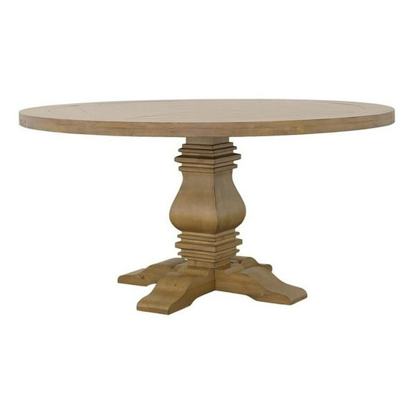 Coaster Florance Round Pedestal Wood Dining Table in Natural