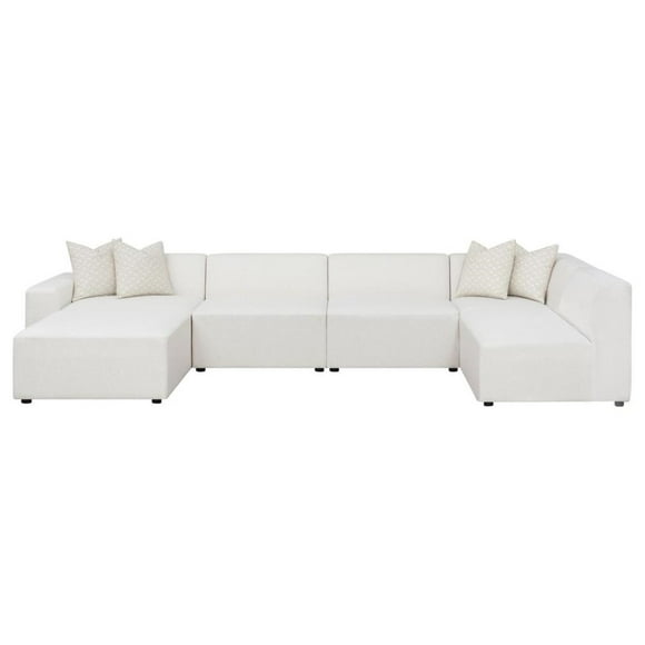 Coaster Freddie 6-piece Fabric Upholstered Modular Sectional Pearl