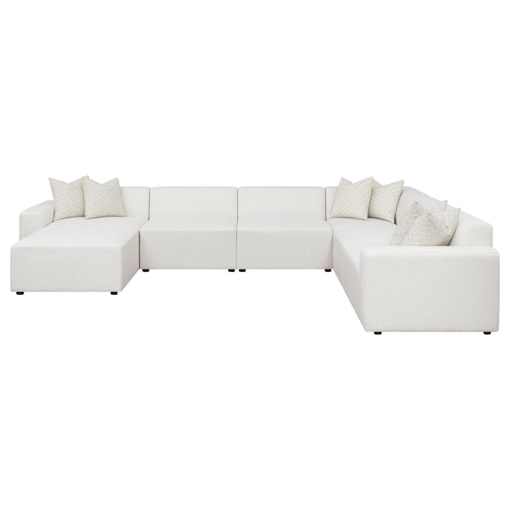 Pearl Fabric 7-Piece Modular Sectional with Ottoman