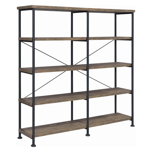 Coaster Furniture Analiese Rustic Industrial Double Decorative Bookcase