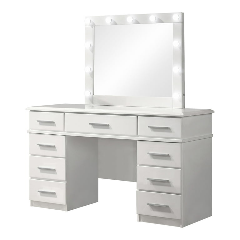 White gloss vanity desk deals