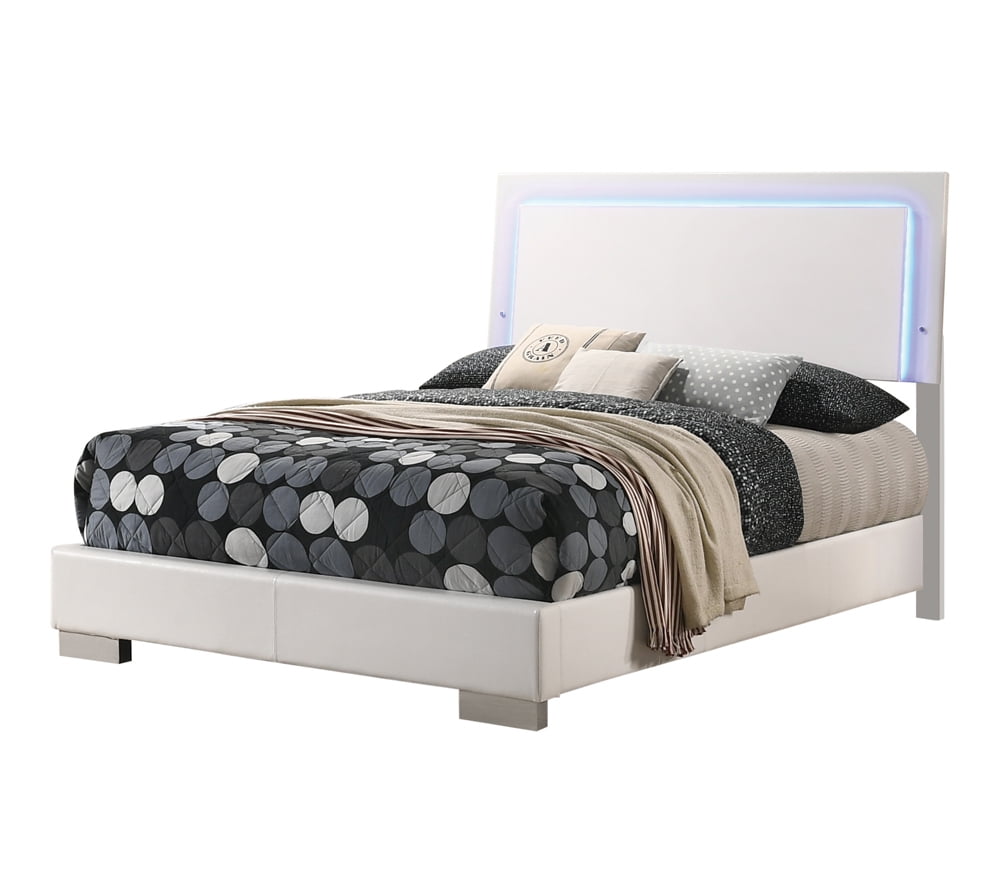Coaster Furniture Felicity Glossy White, Queen Bed
