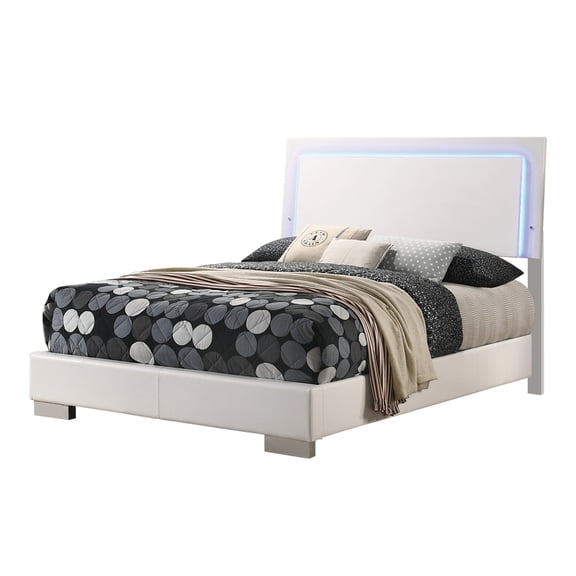 Coaster Furniture Felicity Glossy White, Queen Bed