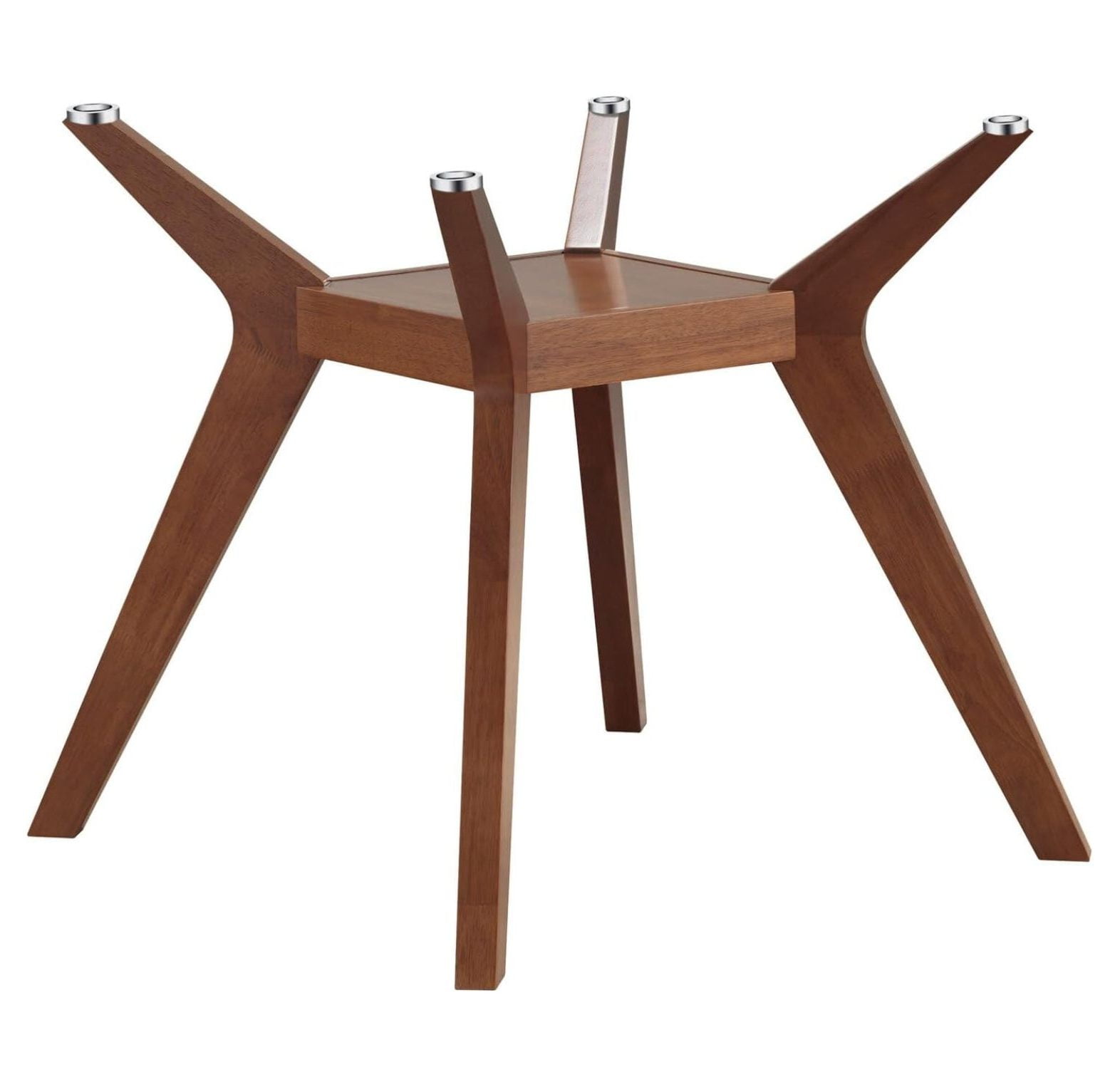 Nutmeg Mid-Century Modern Wood and Glass Dining Table