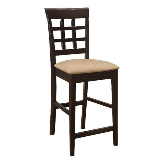 Gabriel Lattice Back Counter Chair Cappuccino (Set of 2)