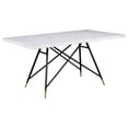 thumbnail image 1 of Coaster Gabrielle Marble Top Rectangular Dining Table in White and Black, 1 of 8