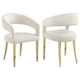 thumbnail image 1 of Coaster Galiano Velvet Fabric Upholstered Dining Arm Cream, 1 of 11