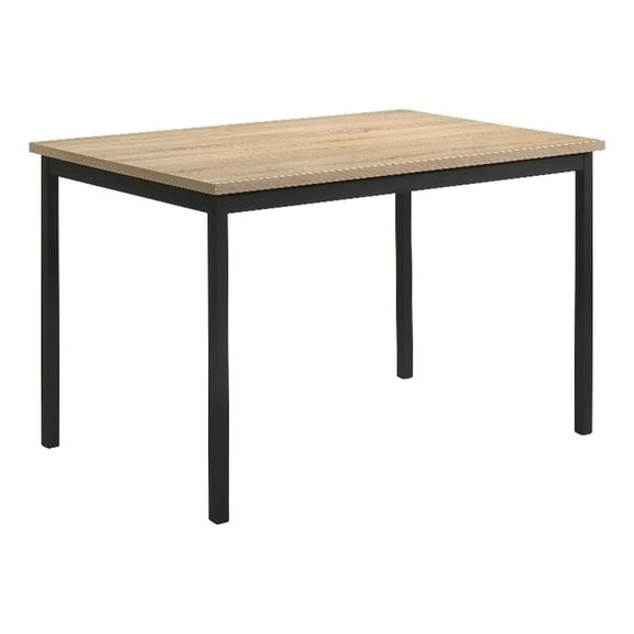 Coaster Garza 42" Rectangular Wood Dining Table in Greige Oak/Matte Black