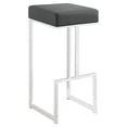 thumbnail image 1 of Gervase Square Bar Stool Grey and Chrome, 1 of 6