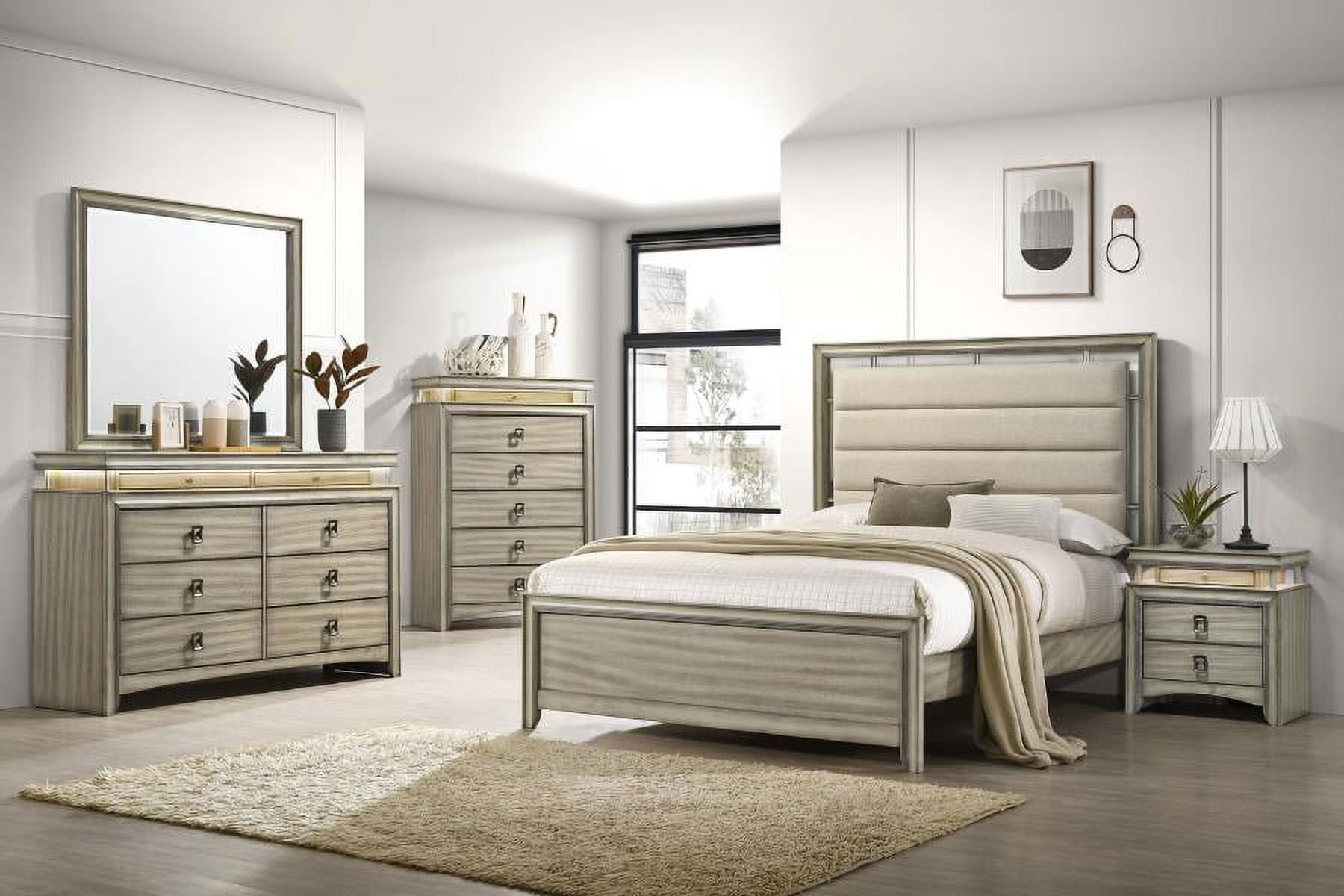 Coaster Giselle 5-piece Wood Queen Panel Bedroom Set Rustic Beige