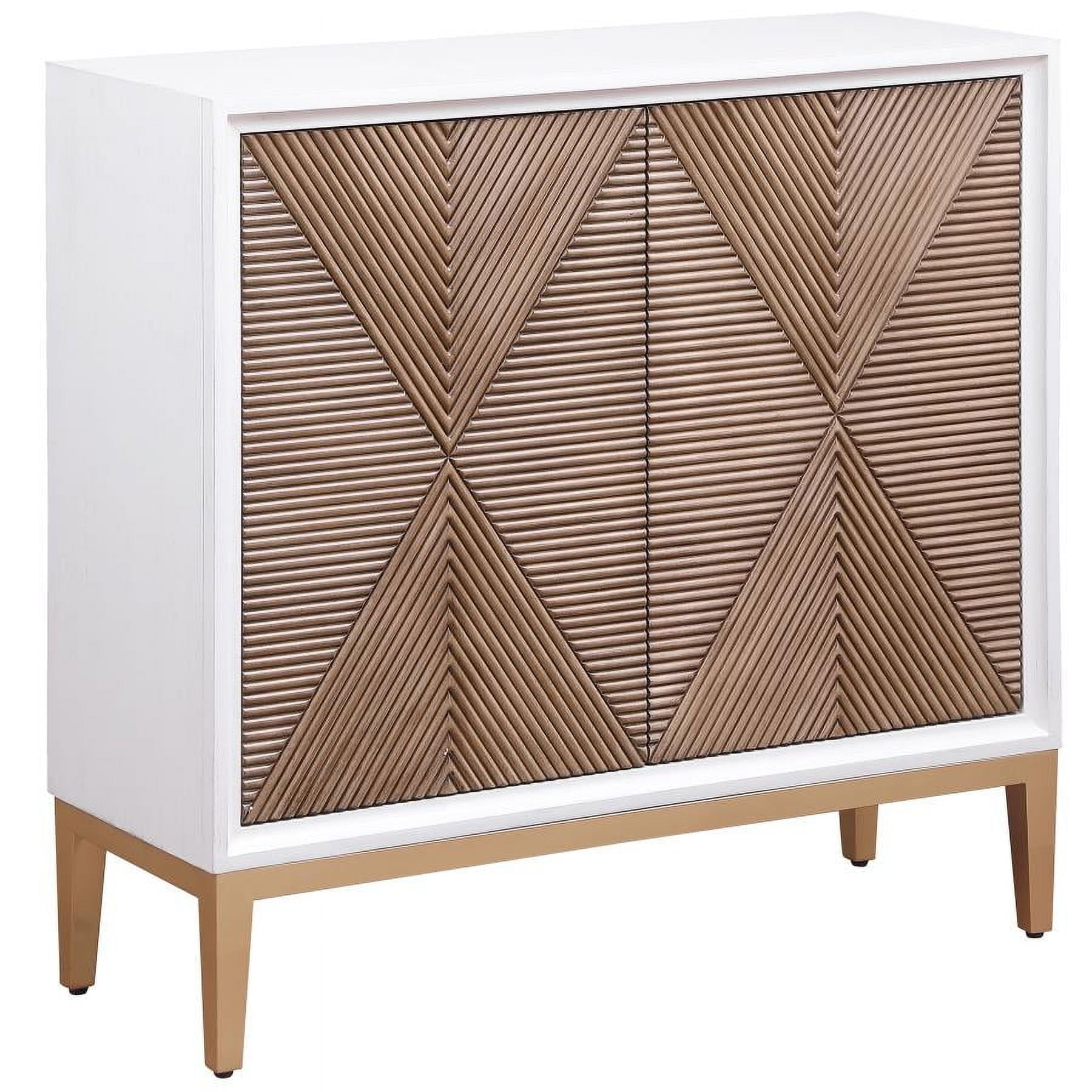 Gretchen 36" White and Brown MDF Coastal Accent Cabinet