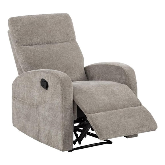 Coaster Hamilton Transitional Chenille Manual Glider Recliner in Sand