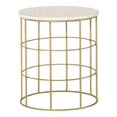 thumbnail image 1 of Coaster Heloisa 16.25" Round Contemporary Metal Accent Table in Gold/White, 1 of 2