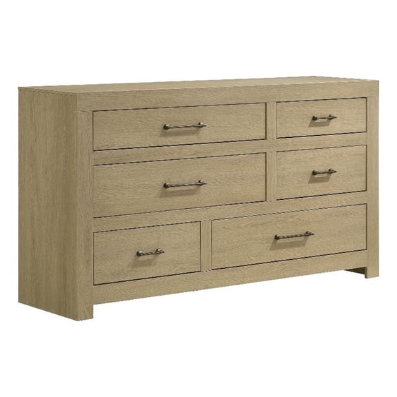 Coaster Hendricks 6-Drawer Transitional Wood Dresser Cabinet in Light Oak