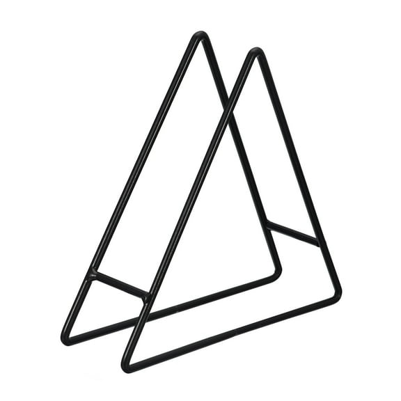 Coaster Holder, 1pack - Metal Triangle Coaster Storage Rack for Both Round and Square, Holds 4 Coasters (Black)