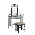 thumbnail image 1 of Coaster Home 2 Pc Vanity with Stool Set in Brown and Dark Bronze, 1 of 2