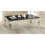 Luna Rectangular Coffee Table Chrome and Black