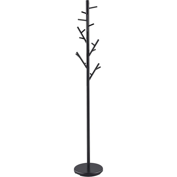 Coaster Home Furnishings - Clover - Metal - 18-Hook Freestanding Vertical Stand with Twig-Look Silhouette, Angle Pegs & Heavy Duty Base - Entryway - 69-Inch - Black - 900897