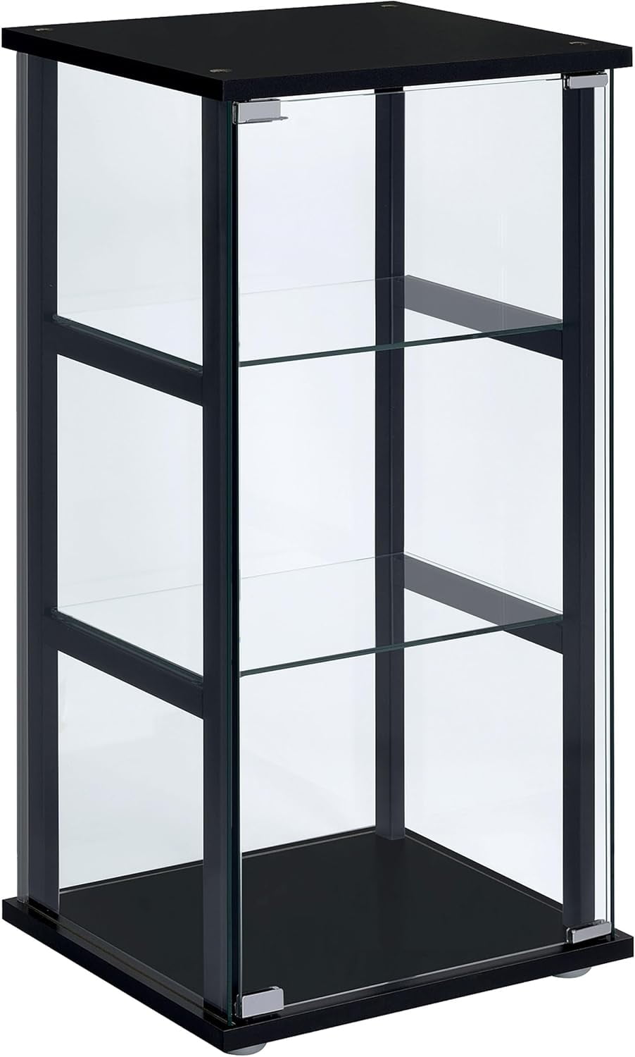 Cyclamen Black and Clear 34-inch 3-Tier Glass Curio Cabinet