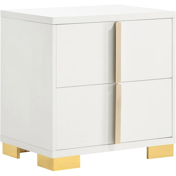 Coaster Home Furnishings Marceline Contemporary Wood 2-Drawer Bedroom Nightstand Bedside Table Organizer Unit White 222932