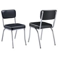 thumbnail image 1 of Retro Upholstered Dining Side Chair Black (Set of 2), 1 of 12