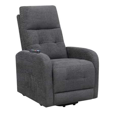 Howie Tufted Upholstered Power Lift Recliner Charcoal