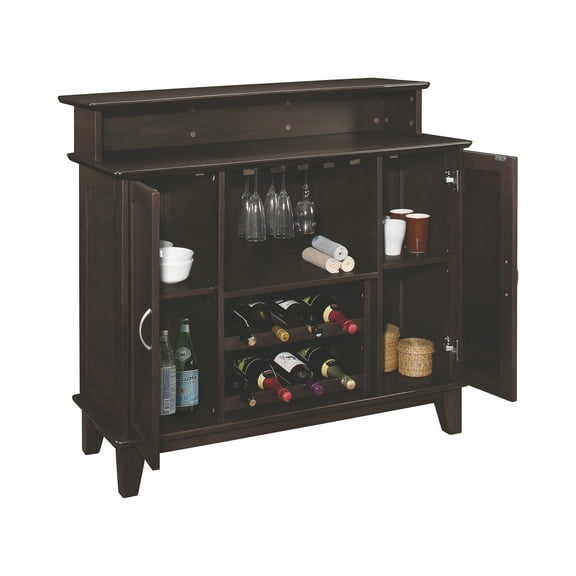 Coaster Hyde Contemporary Home Bar in Rich Cappuccino Finish
